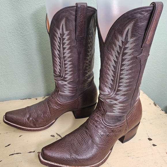 Mens Heritage Boot Co. Norman Smooth Ostrich Brown Western Boots - Picture 7 of 11